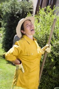 Woman in Pain from Gardening