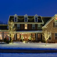Holiday Lighting on Exterior of Home